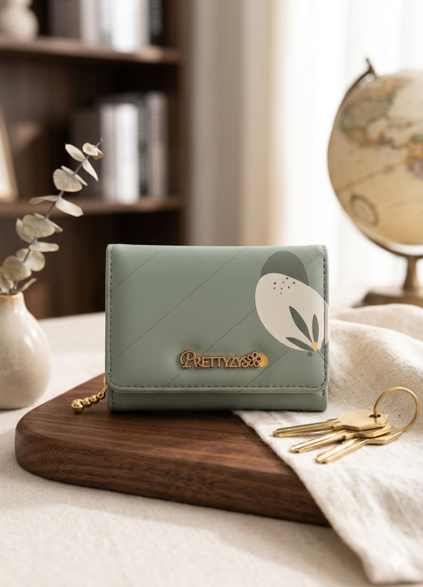 Billetera verde jade con monedero